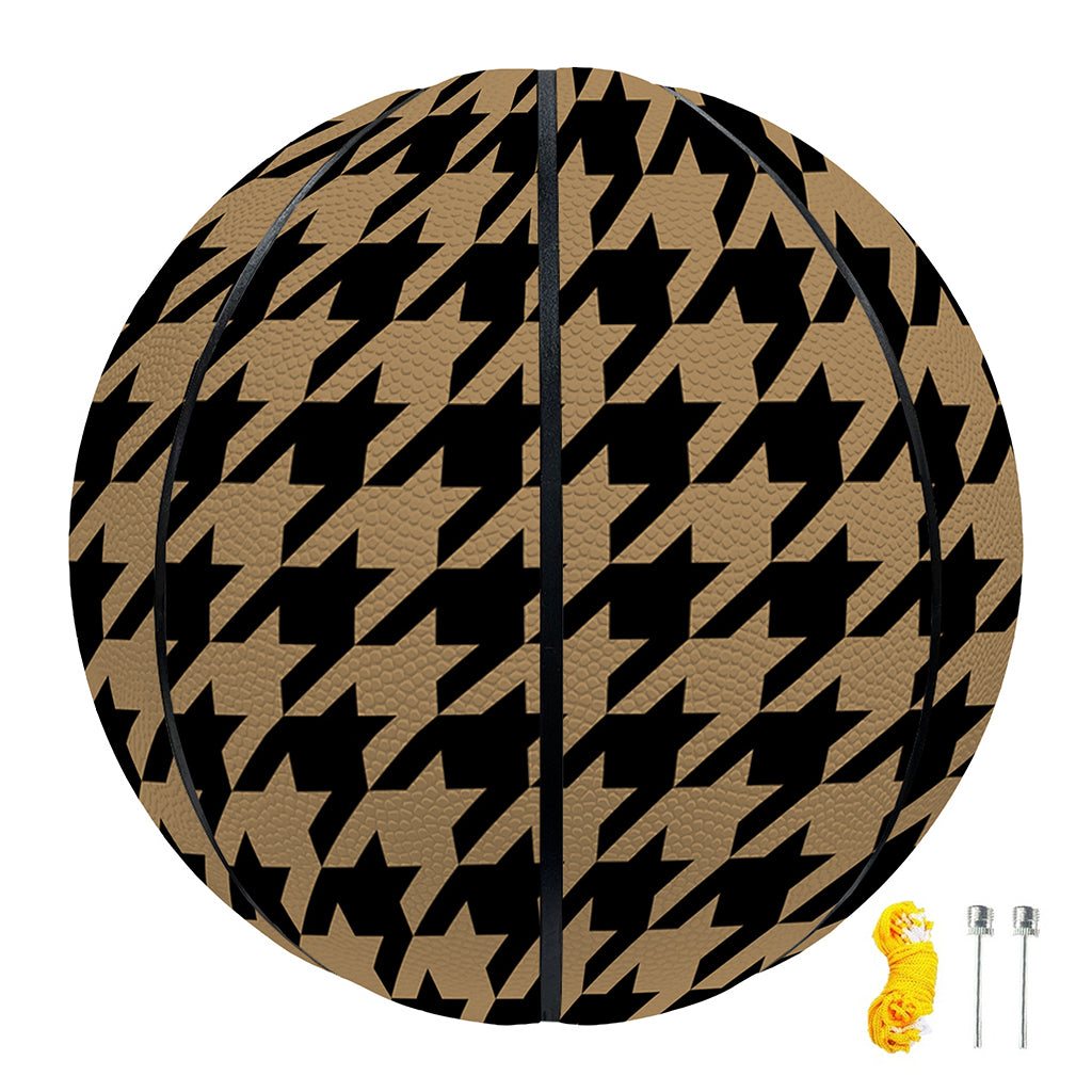Brown And Black Houndstooth Print Basketball