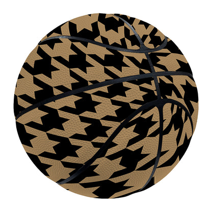 Brown And Black Houndstooth Print Basketball