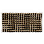 Brown And Black Houndstooth Print Beach Towel