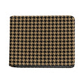Brown And Black Houndstooth Print Bifold Wallet