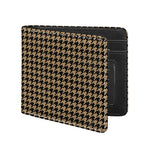 Brown And Black Houndstooth Print Bifold Wallet