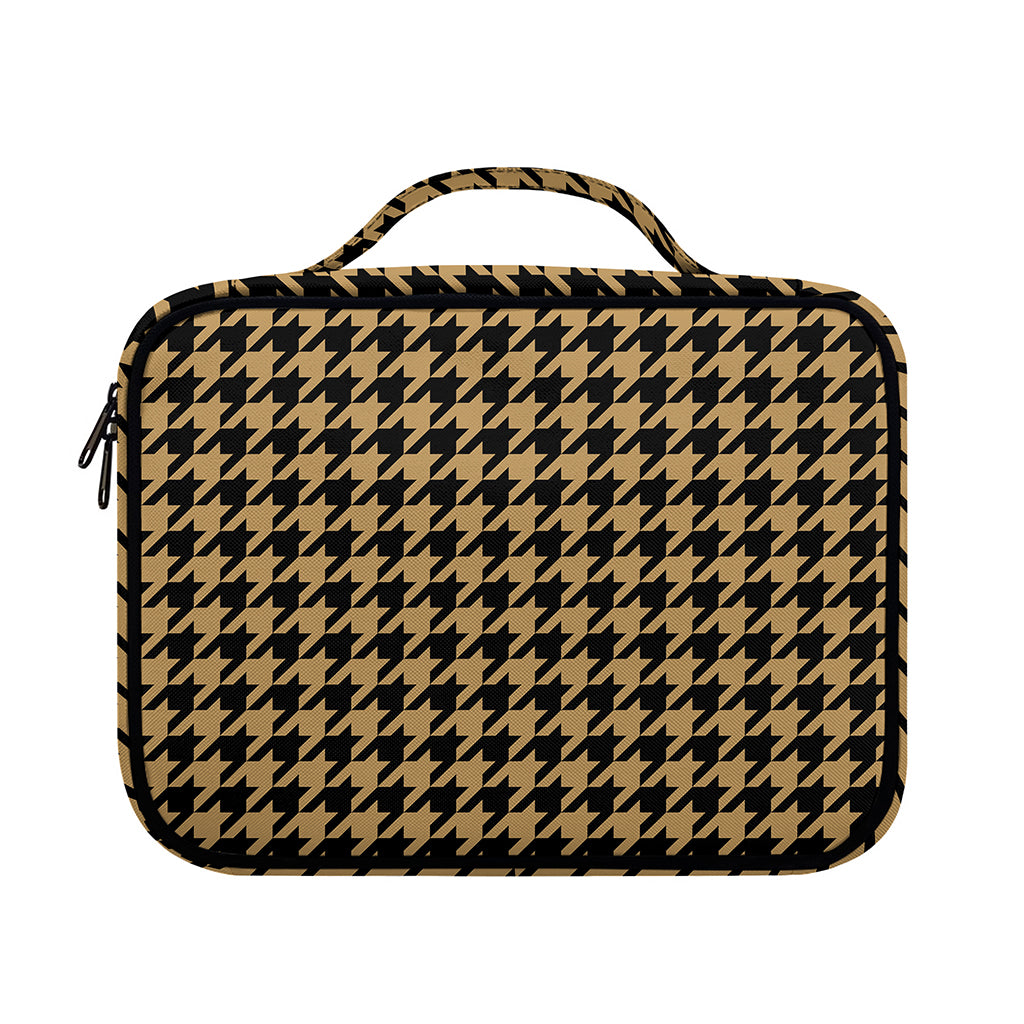 Brown And Black Houndstooth Print Briefcase Bible Bag