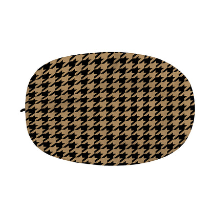 Brown And Black Houndstooth Print Car Side Mirror Covers