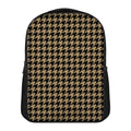 Brown And Black Houndstooth Print Casual Backpack