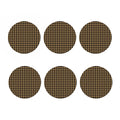 Brown And Black Houndstooth Print Coaster Set