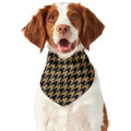 Brown And Black Houndstooth Print Dog Bandana