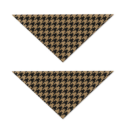 Brown And Black Houndstooth Print Dog Bandana