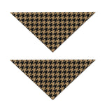 Brown And Black Houndstooth Print Dog Bandana