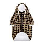 Brown And Black Houndstooth Print Dog Zip Up Hoodie