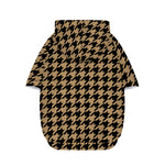 Brown And Black Houndstooth Print Dog Zip Up Hoodie
