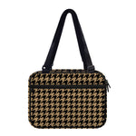 Brown And Black Houndstooth Print Double Strap Bible Bag