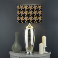 Brown And Black Houndstooth Print Drum Lamp Shade