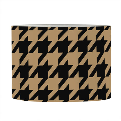 Brown And Black Houndstooth Print Drum Lamp Shade
