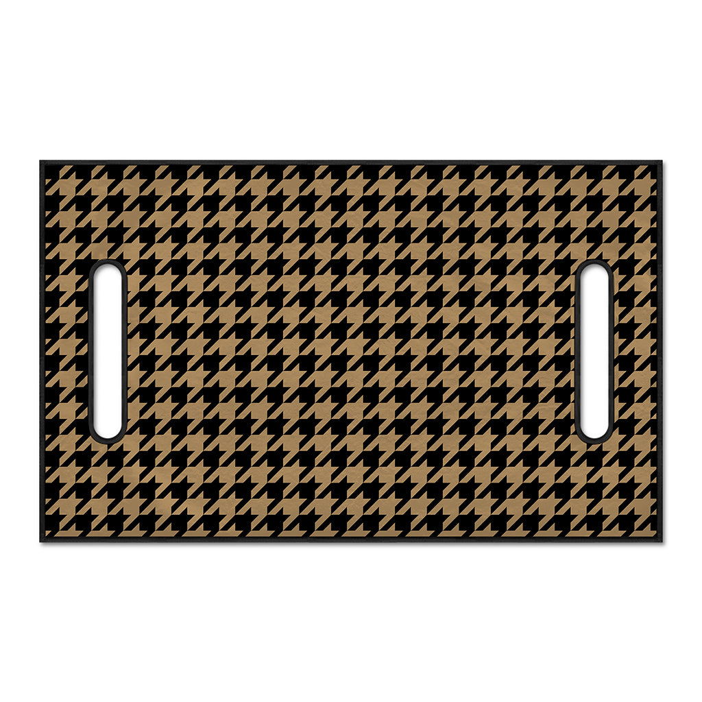 Brown And Black Houndstooth Print Golf Cart Seat Cover