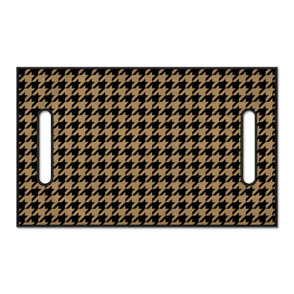 Brown And Black Houndstooth Print Golf Cart Seat Cover