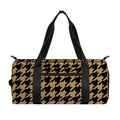 Brown And Black Houndstooth Print Gym Bag