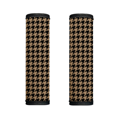 Brown And Black Houndstooth Print Handle Covers