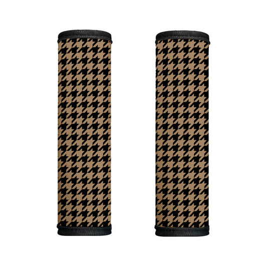 Brown And Black Houndstooth Print Handle Covers