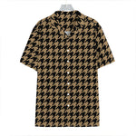 Brown And Black Houndstooth Print Hawaiian Shirt