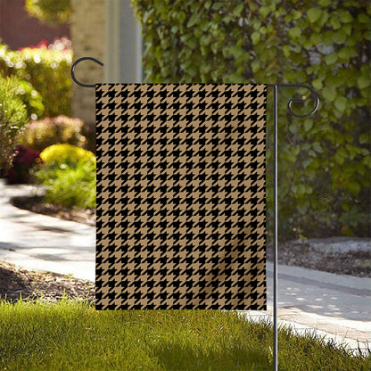 Brown And Black Houndstooth Print House Flag