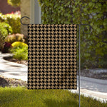Brown And Black Houndstooth Print House Flag
