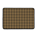 Brown And Black Houndstooth Print Kitchen Mat