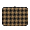 Brown And Black Houndstooth Print Laptop Sleeve
