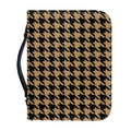 Brown And Black Houndstooth Print Leather Bible Cover