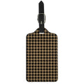 Brown And Black Houndstooth Print Luggage Tag
