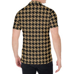 Brown And Black Houndstooth Print Men's Shirt