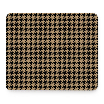 Brown And Black Houndstooth Print Mouse Pad