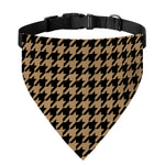 Brown And Black Houndstooth Print Over The Collar Dog Bandana