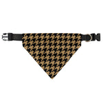 Brown And Black Houndstooth Print Over The Collar Dog Bandana
