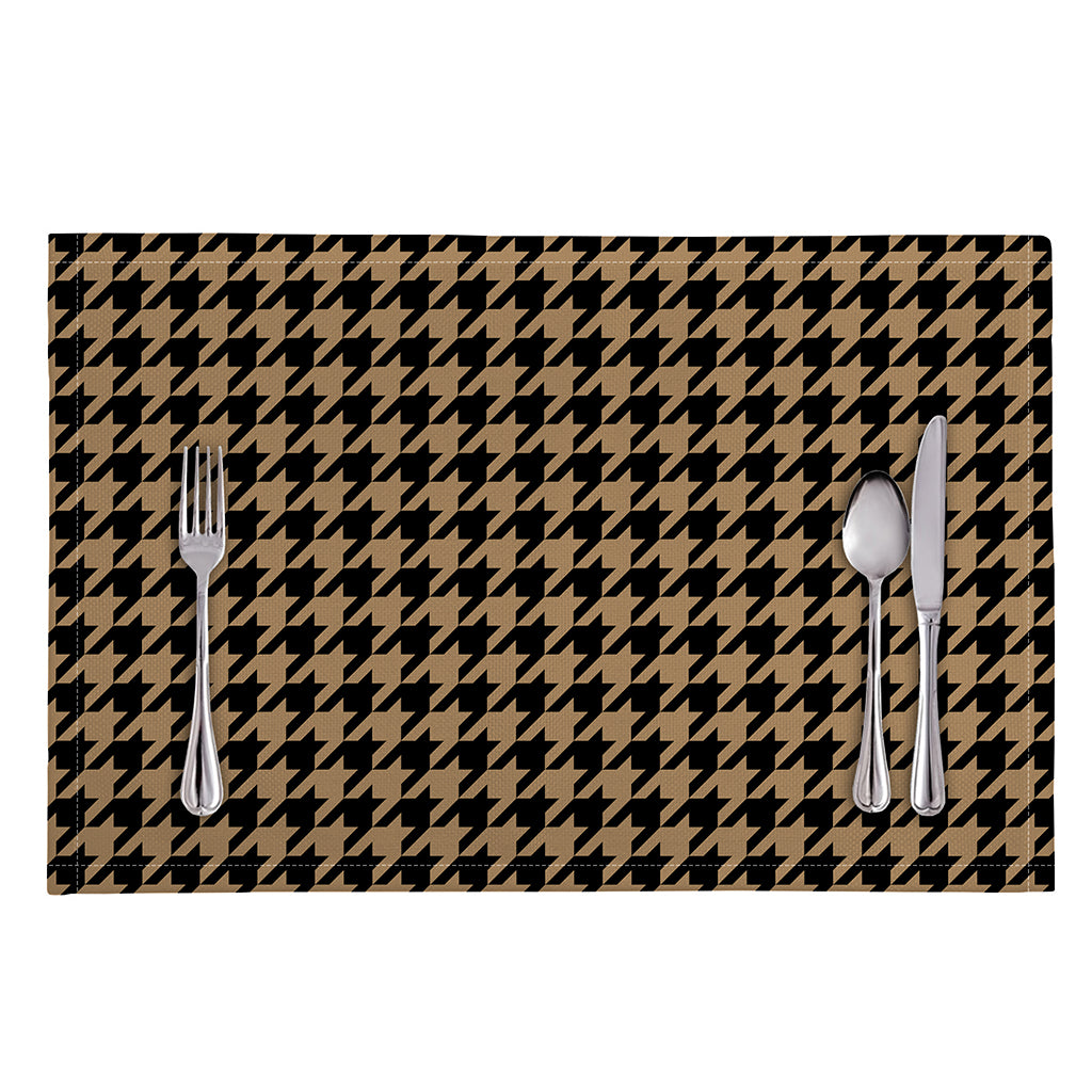 Brown And Black Houndstooth Print Placemat
