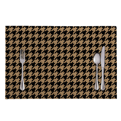 Brown And Black Houndstooth Print Placemat
