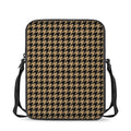 Brown And Black Houndstooth Print Rectangular Crossbody Bag
