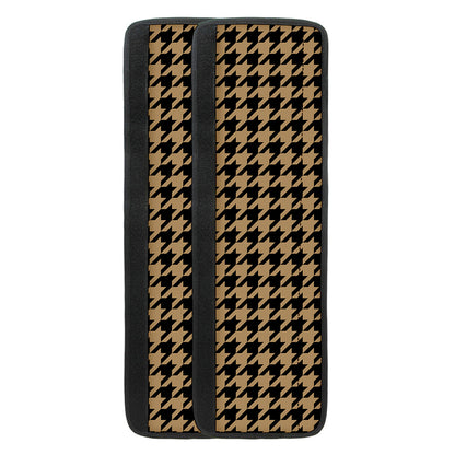 Brown And Black Houndstooth Print Refrigerator Handle Covers
