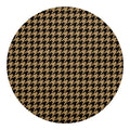 Brown And Black Houndstooth Print Round Blanket