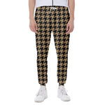Brown And Black Houndstooth Print Scuba Joggers