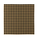 Brown And Black Houndstooth Print Silk Bandana