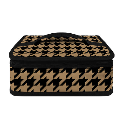 Brown And Black Houndstooth Print Small Lunch Bag