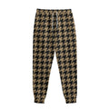 Brown And Black Houndstooth Print Sweatpants