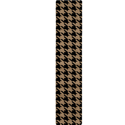 Brown And Black Houndstooth Print Table Runner