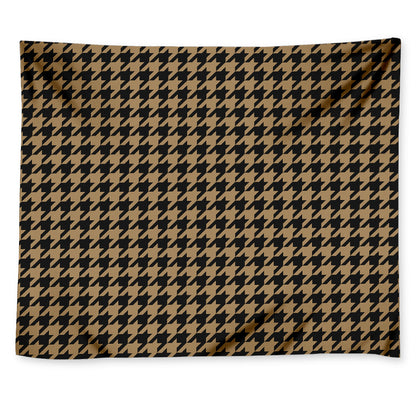 Brown And Black Houndstooth Print Tapestry