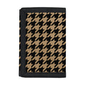 Brown And Black Houndstooth Print Trifold Wallet