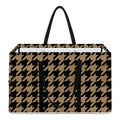 Brown And Black Houndstooth Print Utility Tote Bag
