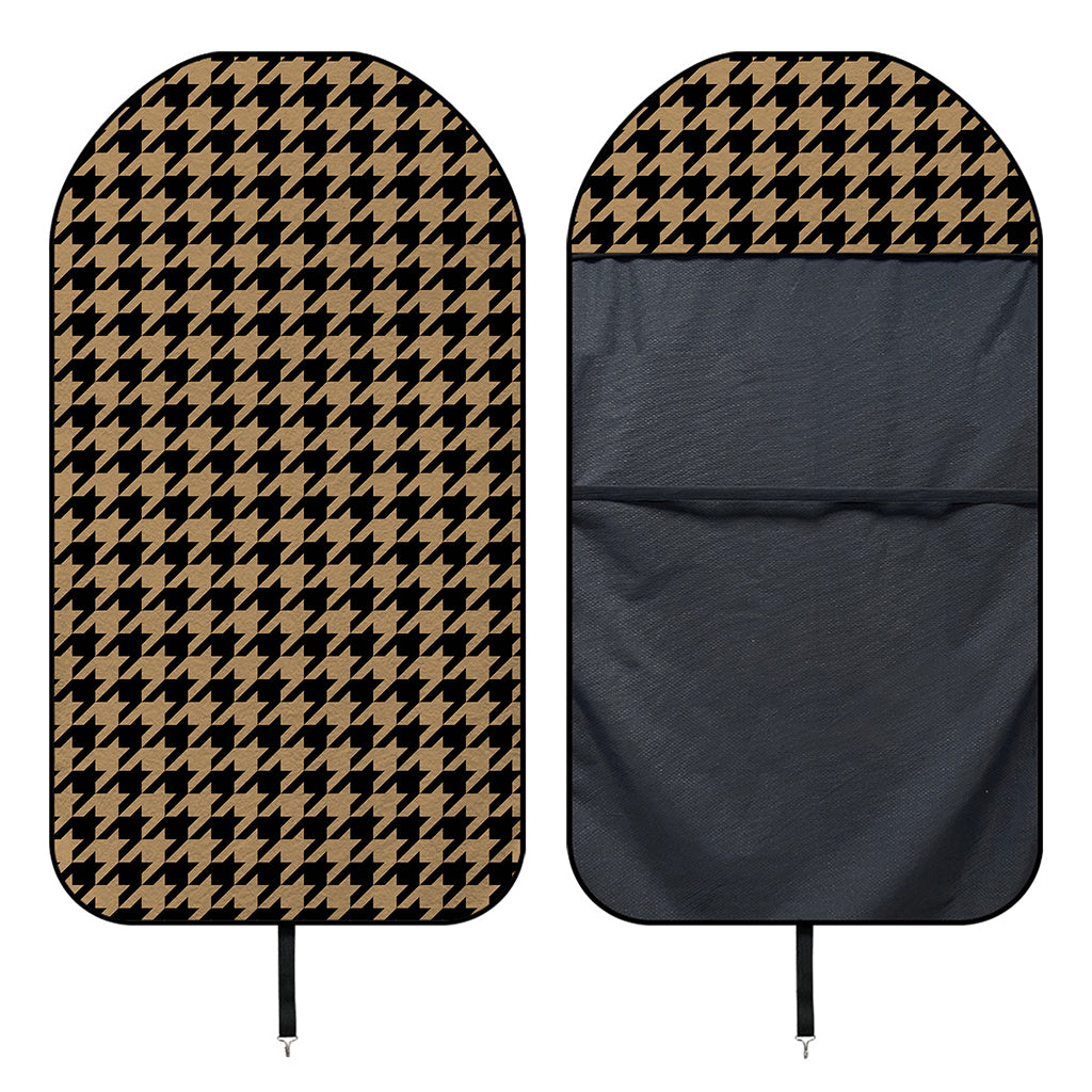 Brown And Black Houndstooth Print Waterproof Car Seat Cover