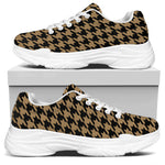 Brown And Black Houndstooth Print White Chunky Shoes