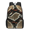 Brown And Black Snakeskin Print 17 Inch Backpack