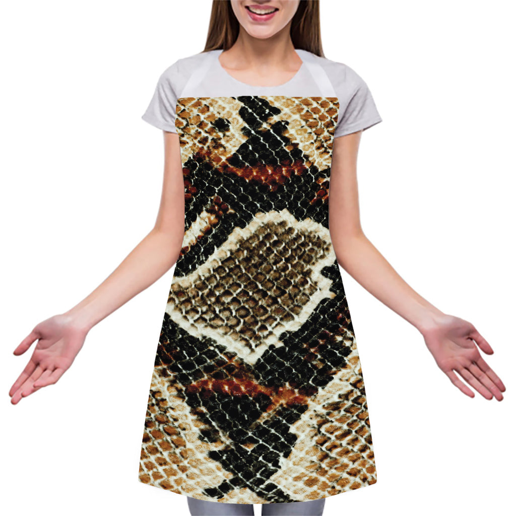 Brown And Black Snakeskin Print Adjustable Apron